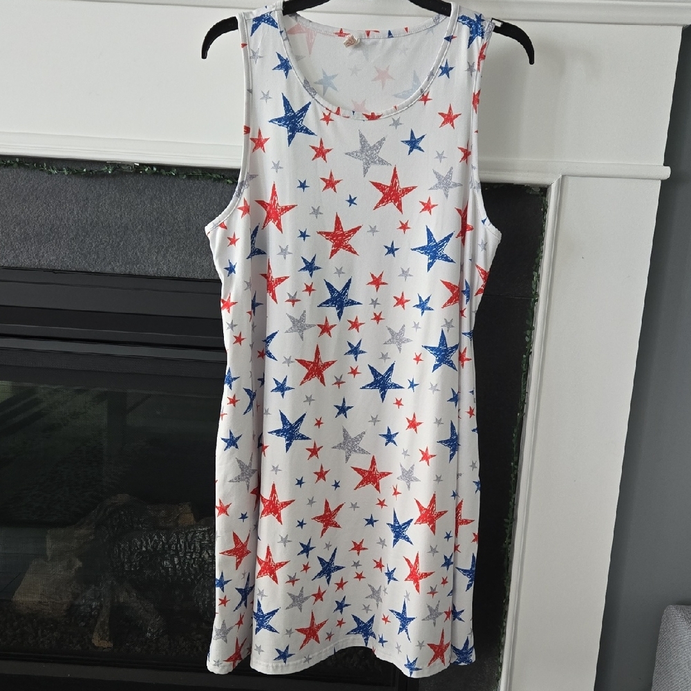 Star-Patterned Sleeveless Dress